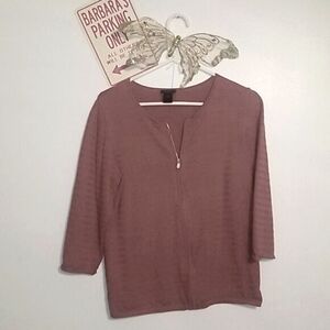 Ann Taylor's Factory Rose colored zip up top. SZ L